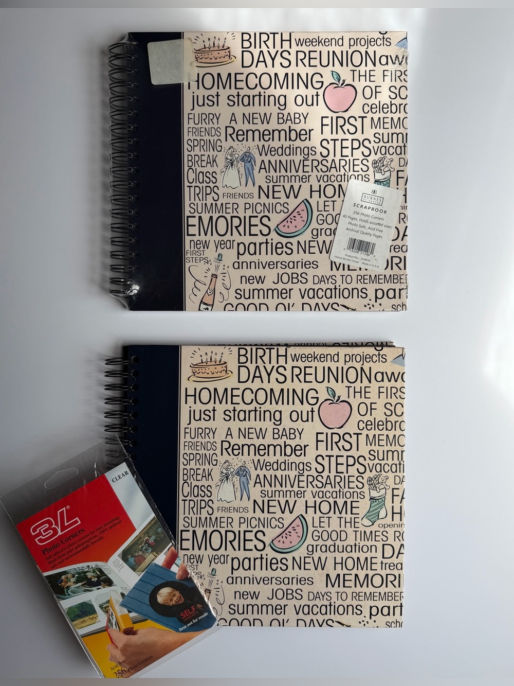 2 Burnes of Boston Scrap Books 1 sealed Photo Album w/ 2 packs of photo corners